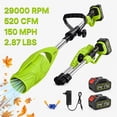 thumbnail image 1 of UNTIMATY Cordless Leaf Blower with Battery and Charger 150 MPH 500 CFM 21V Small Handheld Leaf Blower for Yard Lawn Care, Green, 1 of 10