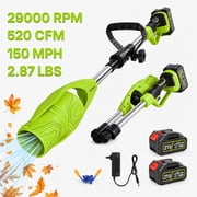 UNTIMATY Cordless Leaf Blower with Battery and Charger 150 MPH 500 CFM 21V Small Handheld Leaf Blower for Yard Lawn Care, Green