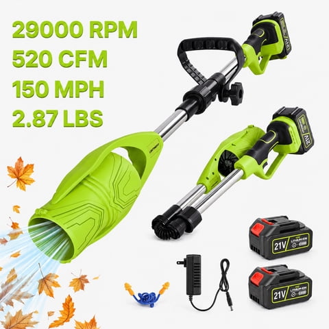 UNTIMATY Cordless Leaf Blower with Battery and Charger 150 MPH 500 CFM 21V Small Handheld Leaf Blower for Yard Lawn Care, Green