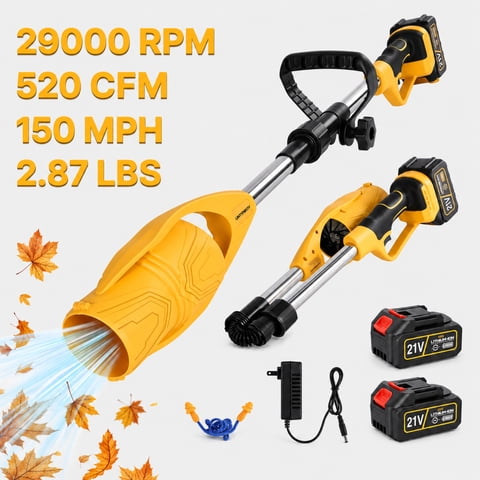 UNTIMATY Cordless Leaf Blower with Battery and Charger 150 MPH 500 CFM 21V Small Handheld Leaf Blower for Yard Lawn Care, Yellow