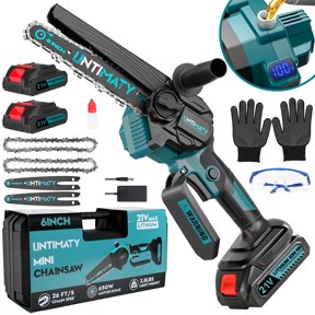 YAHHU 6 inch Mini Chainsaw, Portable Electric Cordless Chainsaw Set ...