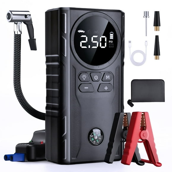 UNTIMATY Portable Car Jump Starter with Air Compressor Power Bank 3000A 39800mAh 12V Car Battery Jump Starter 150PSI Digital Tire Inflator Portable Battery Jump Box with Jumper Cables