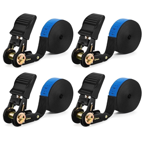 UNTIMATY Ratchet Straps, 4 Pack 20ft x 1in Heavy Duty Tie Down Strap Set, Track Spring Fittings, Tie-Down Motorcycles, Trucks, Trailer Loads