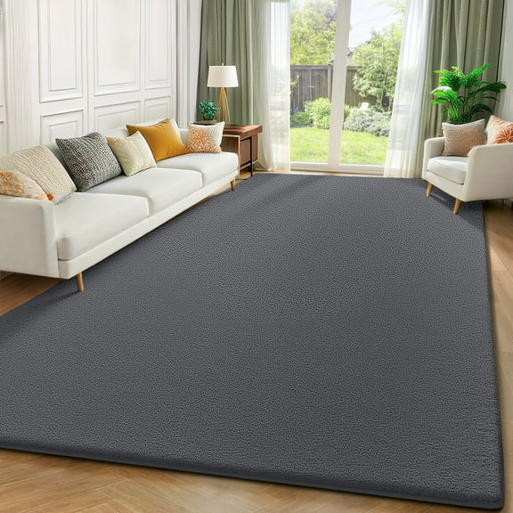 UNTIMATY Soft Low Pile Area Rug, 5' x 8' Modern Area Rugs for Living Room Bedroom Carpet, Dark Gray
