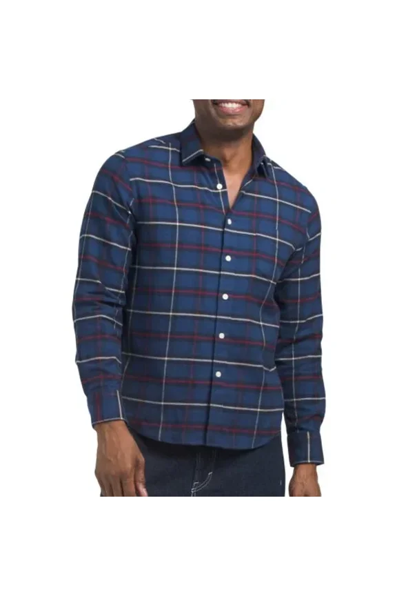 Andes Regular Fit Flannel Button Down Shirt Size Large