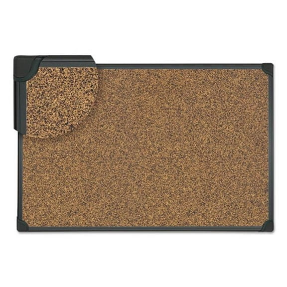 UNV 48 x 36 in. Tech Cork Board, Cork - Black Frame