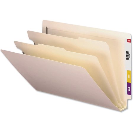 UNV16151 Six-Section 2-Divider End Tab Classification Folders - Legal Size, Manila (10/Box)