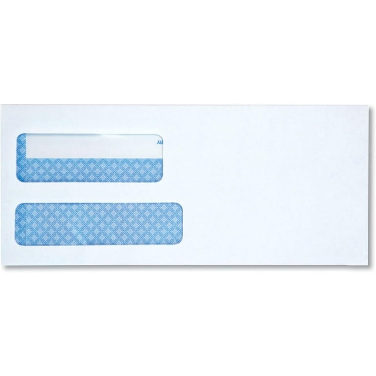 Double Window Business Envelope, #9, Square Flap, Self-Adhesive Closure, 3.88 x 8.88, White, 500/Box Double Window Business Envelope, #9, Square Flap, Self-Adhesive Closure, 3.88 x 8.88, White, 500/Box