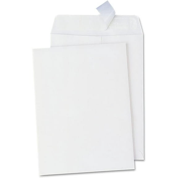 UNV40100 #10-1/2 Square Flap 9 in. x 12 in. Self-Adhesive Closure Peel Seal Catalog Envelope - White (100/Box)