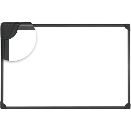 UNV43025 36 in. x 24 in. Design Series Magnetic Steel Dry Erase Board - White, Black Frame