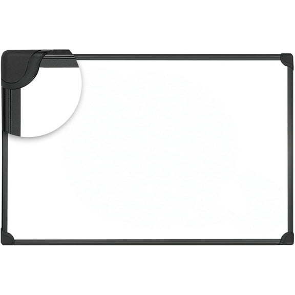 UNV43025 36 in. x 24 in. Design Series Magnetic Steel Dry Erase Board - White, Black Frame