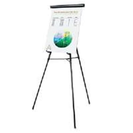 UNV43150 3-Leg Telescoping Easel With Pad Retainer- Black