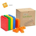 thumbnail image 1 of UNiPLAY Basic Soft Building Blocks — Cognitive Development Toy, Educational Blocks, Interactive Sensory Chew Toy for Ages 3 Months and Up (60-Piece Set), 1 of 4