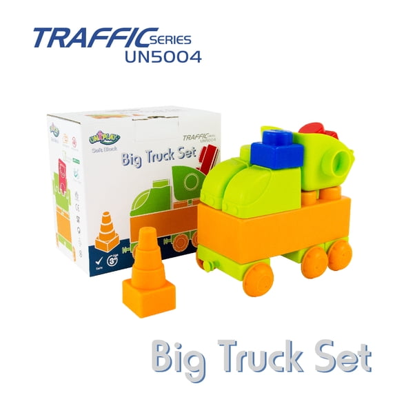 UNiPLAY Garbage Truck, Dump Truck Toy for for Cognitive Development, Motor Skills, Sensory Learning, Educational Toy for 3 Years Old and Up (16-Piece Set)