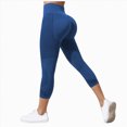 thumbnail image 1 of UOCUFY Capri Leggings Anti Cellulite 3D Resistance Band Leggings for Women Compression Tummy Control Butt Lifting Yoga Pants (Navy, XL), 1 of 7