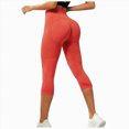 thumbnail image 1 of UOCUFY Capri Leggings Anti Cellulite 3D Resistance Band Leggings for Women Compression Tummy Control Butt Lifting Yoga Pants (Orange, L), 1 of 5
