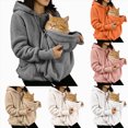 thumbnail image 1 of UOCUFY Cat Pouch Hoodie for Women Cute Dog Pet Baby Carrier Fleece Hoodies Orange,Size S, 1 of 9