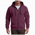 thumbnail image 1 of UOCUFY Hoodies for Men Casual Long Sleeve Full Zip Hooded Fleece Sweatshirt | Fashion Athletic Workout Jackets with Multi Pockets Wine,Size L, 1 of 9