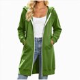 thumbnail image 1 of UOCUFY Long Hoodies for Women Zip Up Fleece Jacket Soft Long Sleeve Hooded Oversized Sweatshirt Winter Coat with Pockets (Green, XL), 1 of 5