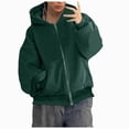 thumbnail image 1 of UOCUFY Men's Oversized Zip Up Hoodie Fleece Sweatshirts with Pockets | Cotton Blend Sweatshirts,Fall Clothes Outfits,Full Zip Up Hoodie,Long Sleeve Winter Jackets,Relaxed Fit Coat Dark Green,Size XL, 1 of 9