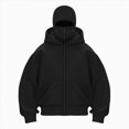 thumbnail image 1 of UOCUFY Men's Winter Double Hoodie Sweatshirt with Zip and Pocket Windproof Warm Sports Jacket Men Casual Hooded Coat Black,Size XXL, 1 of 4