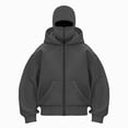 thumbnail image 1 of UOCUFY Men's Winter Double Hoodie Sweatshirt with Zip and Pocket Windproof Warm Sports Jacket Men Casual Hooded Coat Grey,Size L, 1 of 4