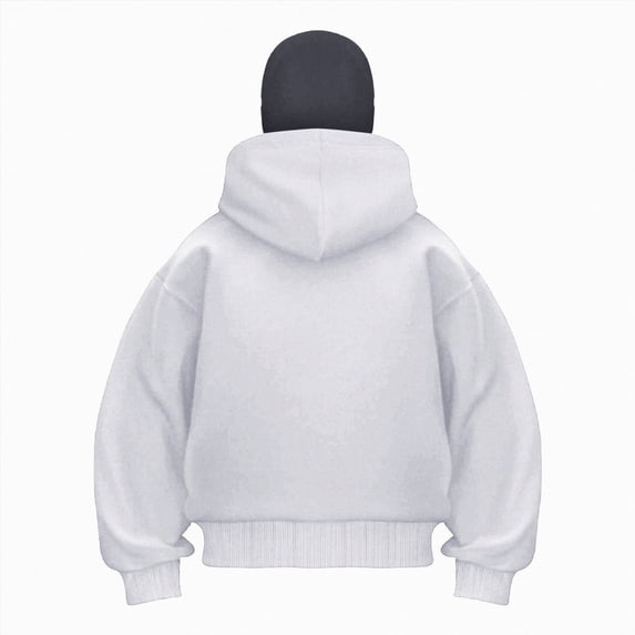UOCUFY Men's Winter Double Hoodie Sweatshirt with Zip and Pocket Windproof Warm Sports Jacket Men Casual Hooded Coat Light Gray,Size XXL