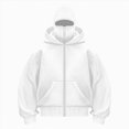 thumbnail image 1 of UOCUFY Men's Winter Double Hoodie Sweatshirt with Zip and Pocket Windproof Warm Sports Jacket Men Casual Hooded Coat White,Size XL, 1 of 4