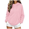 thumbnail image 1 of UOCUFY Oversized Hoodies for Women Fall Mock Neck Long Sleeve Casual Comfort Sweatshirts Winter y2k 2026 Cute Sweatshirt Pink,Size M, 1 of 9