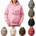 thumbnail image 1 of UOCUFY Pet Pouch Hoodie for Women Cat Dog Carrier Hoodies Carrying Pet Pocket Red,Size M, 1 of 9