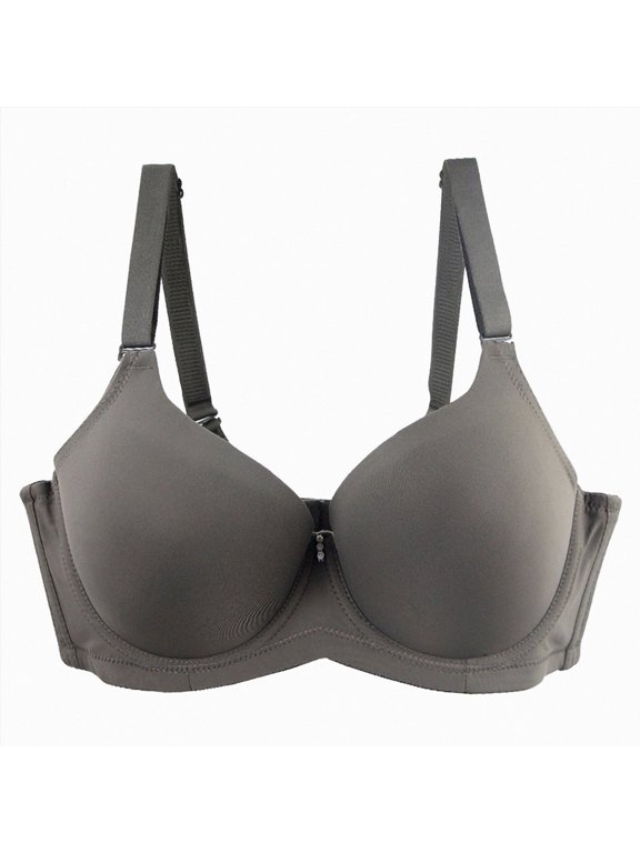 Plus Size Push Up Bras for Women Back Fat Bra Lightly Underwire T-Shirt Bra | Support, Back smoothing, Adjustable Straps, Full Coverage Grey,Size 85D