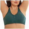 thumbnail image 1 of UOCUFY Women Plus Size Front Closure Wire Free Bra Striped Seamless Support Bralette Comfort Everyday, 1 of 9