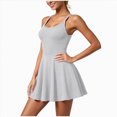 thumbnail image 1 of UOCUFY Women's Athletic Dress with Built-in Shorts & Pockets Workout Tennis Golf Active Wear U Neck A-line Dresses(Light Gray,L), 1 of 4