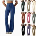 thumbnail image 1 of UOCUFY Women's Yoga Pants with Pockets Flare Leggings High Waist Yoga Dress Pants Tall Bootcut Casual Work (Blue,M), 1 of 8