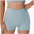 thumbnail image 1 of UOCUFY Workout Shorts Women, High Waist Biker Shorts, Women Seamless Ribbed Athletic Yoga Gym Shorts Leggings (Light Blue, S), 1 of 7