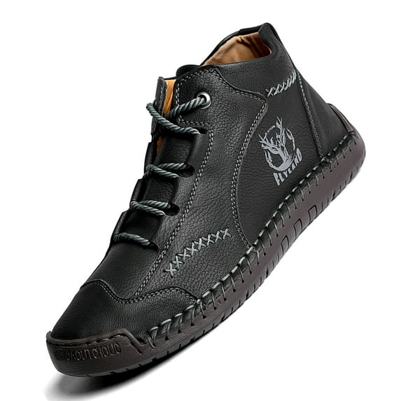 UOFEIY Handmade Leather Shoes Men's Chukka Boots Fashion Sneaker Vintage Classical Daily Casual Work Office Dress Shoe