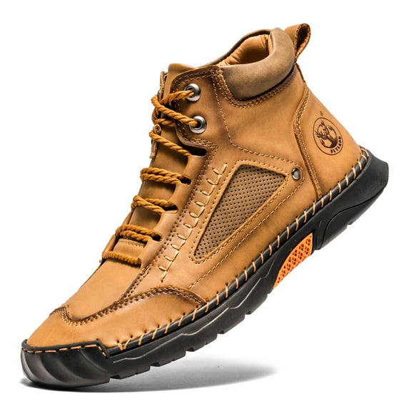 UOFEIY Men's Casual Leather Fashion Sneakers Ankle Chukka Boots Handmade Driving Shoes