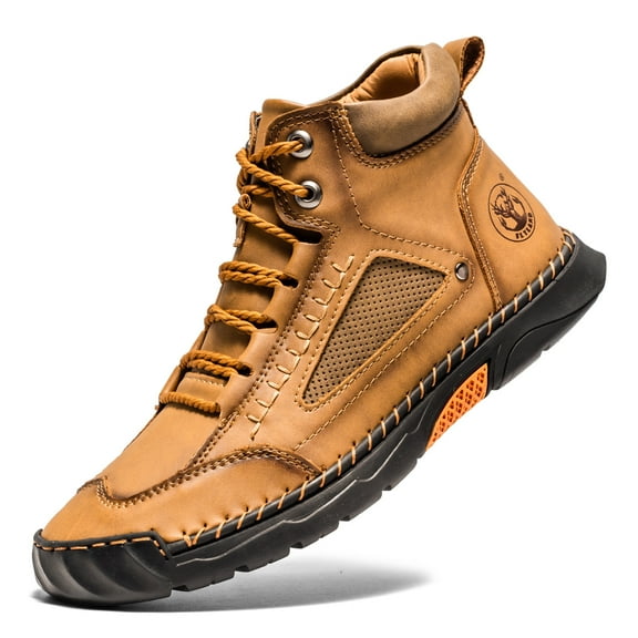 UOFEIY Men's Casual Leather Fashion Sneakers Ankle Chukka Boots Handmade Driving Shoes