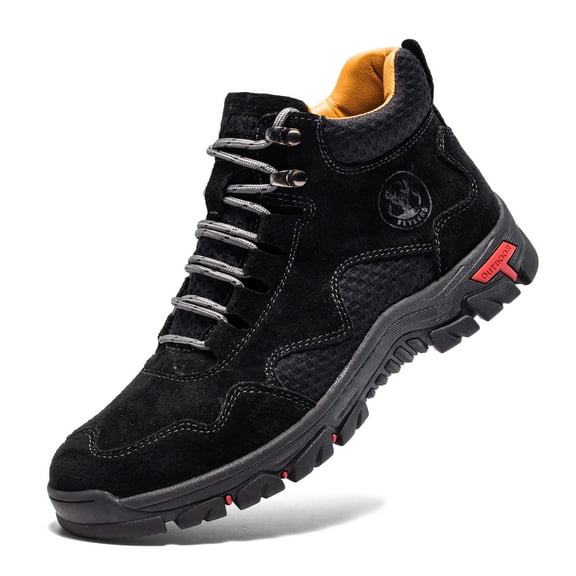 UOFEIY Men's Chukka Boots Casual Leather Shoes Ankle Shoes Mid Top Outdoor Driving Shoes