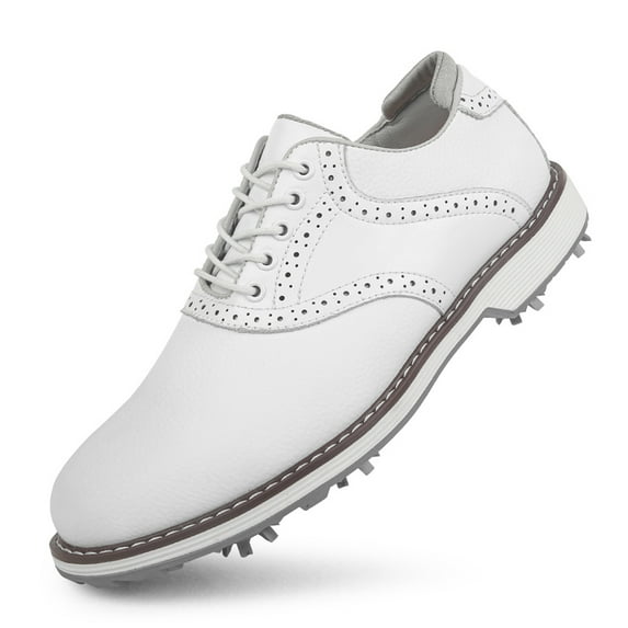 UOFEIY Men's Golf Shoes Professional Spikeless Male Business Brock Oxford Shoes