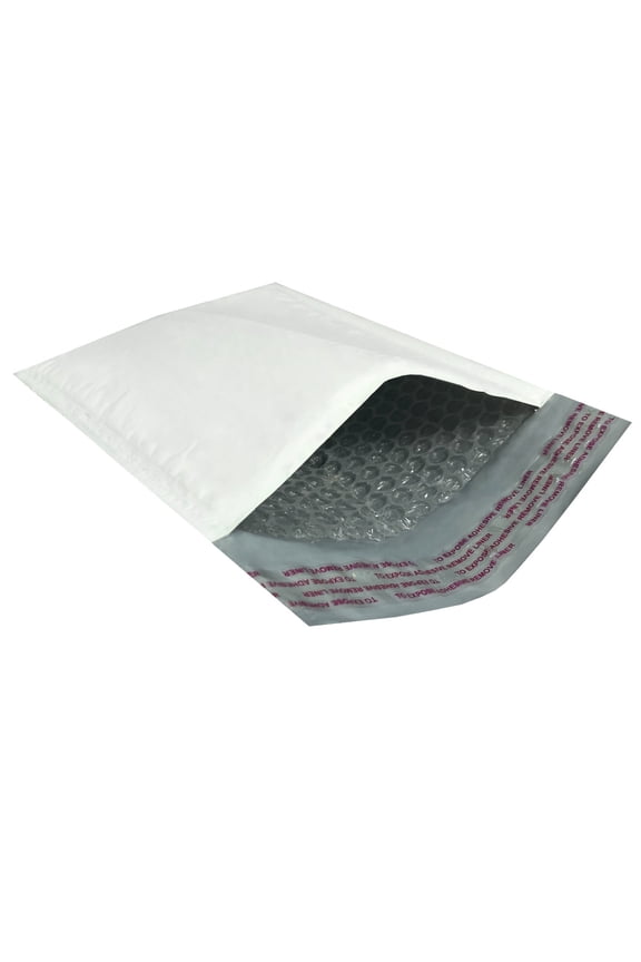 250 Poly Bubble Mailer Bags 5x10" - #00 Pouches Envelopes White Self-Sealing