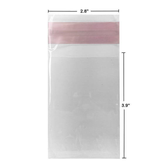 UOFFICE Clear Resealable Cellophane Bags, 2.8" x 3.9" with Hanging Header