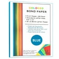 thumbnail image 1 of UOFFICE Colored Bond Paper Bundle 8.5" x 11", 20lbs, 100 Pages, Blue, 1 of 9