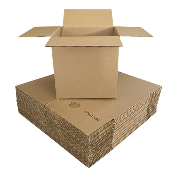 UOFFICE Corrugated Boxes 12 x 12 x 8" Cube , 50 Count, Shipping Boxes.,1 Pack
