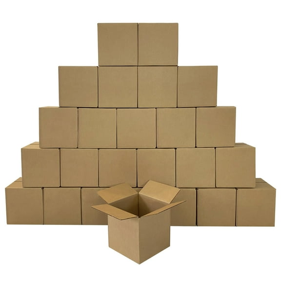 UOFFICE Corrugated Shipping Boxes, Single Wall Standard, 4 x 4 x 4 in, 25 Count, 1 Pack