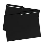 UOFFICE File Folder Letter Size 1/2 Cut Tab 100 Pack Black