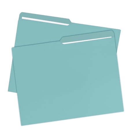 UOFFICE Letter Size 1/2 Cut Tab End Tab File Folders, 100 Count, 1 Pack, Blue