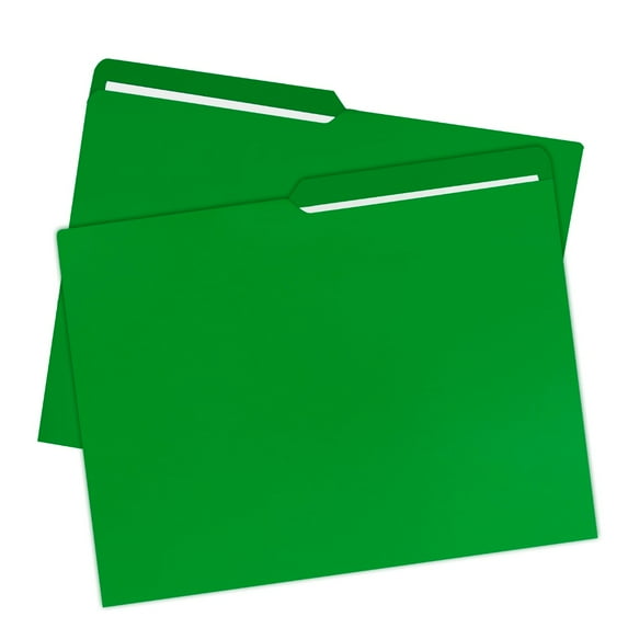 UOFFICE File Folder Letter Size 1/2 Cut Tab 100 Count, 1 Pack, Deep Green