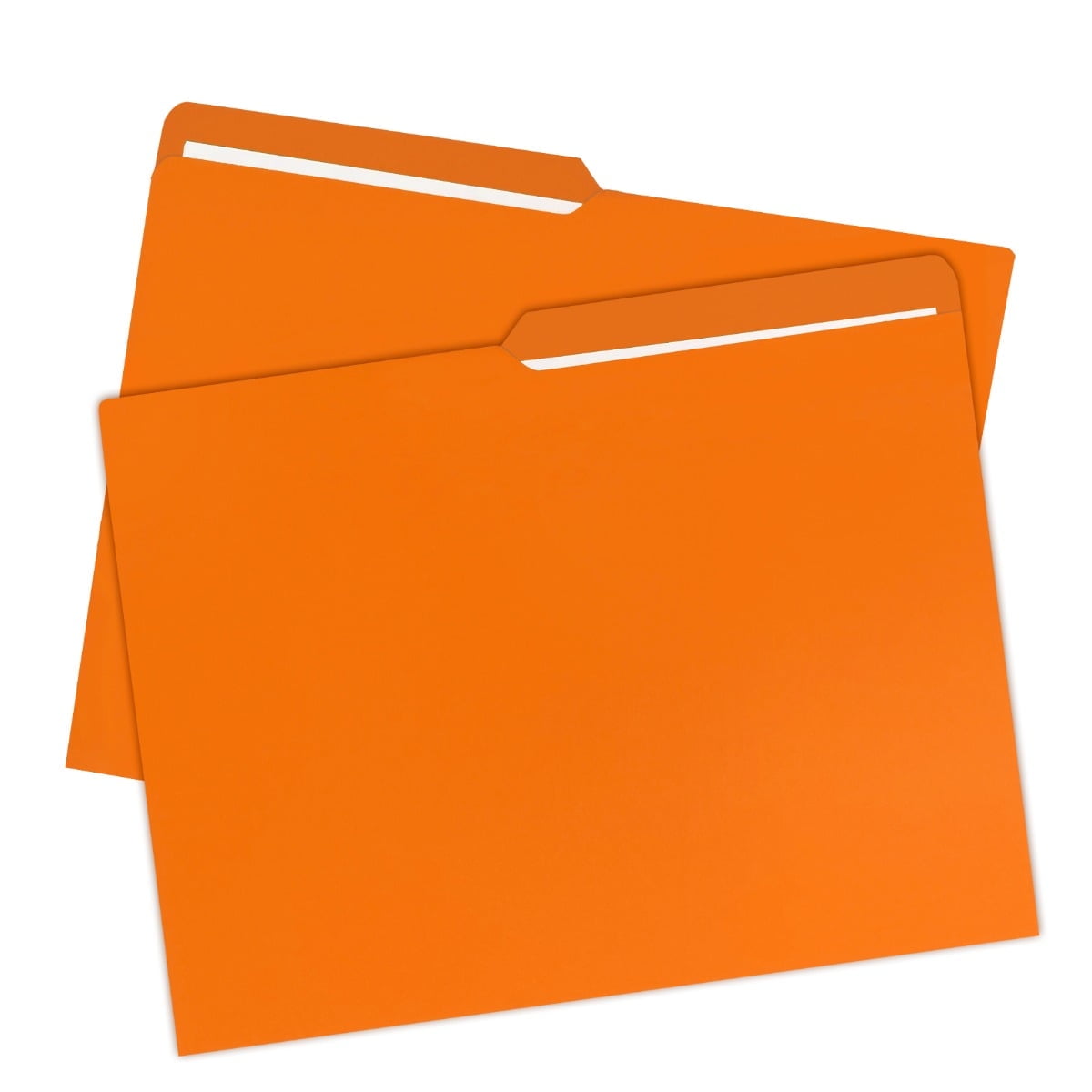 UOFFICE File Folder Letter Size 1/2 Cut Tab 100 Pack Deep Orange