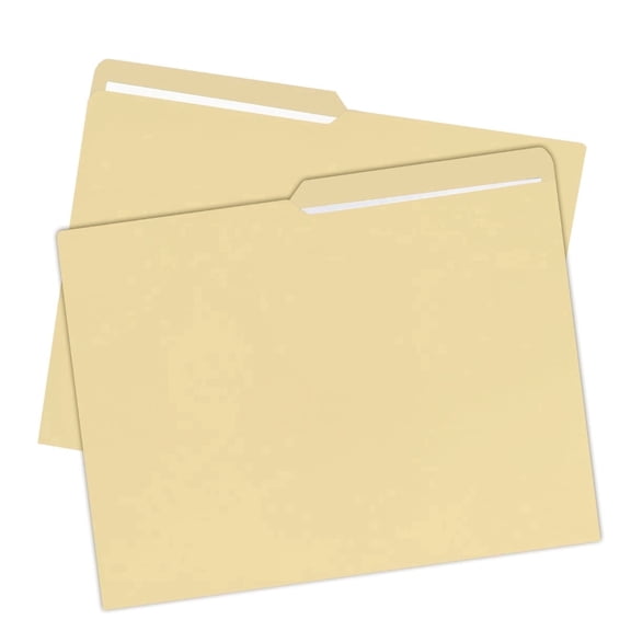UOFFICE Manila File Folder Letter Size 1/2 Cut Tab, 25 Count, 1 Pack